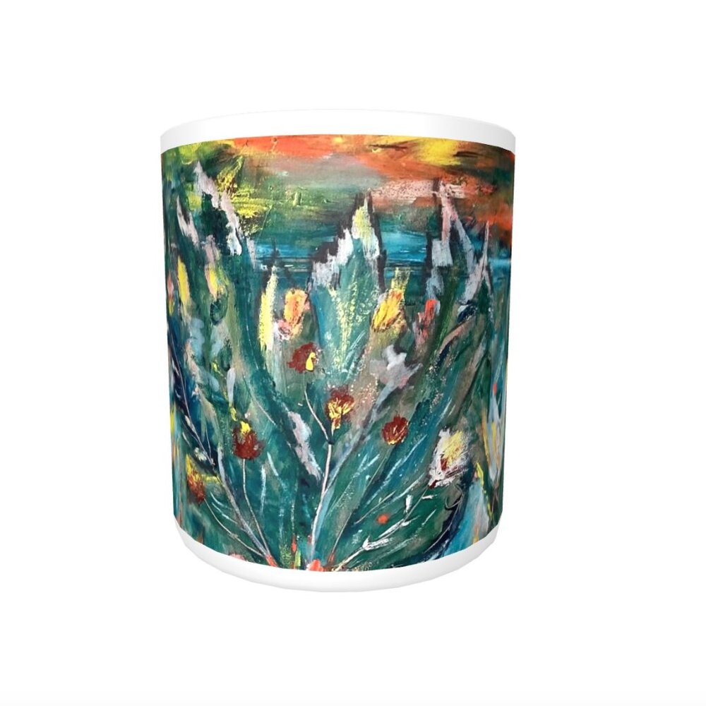 NWT Classic Ceramic Mug, 11 oz. featuring my mom's artwork